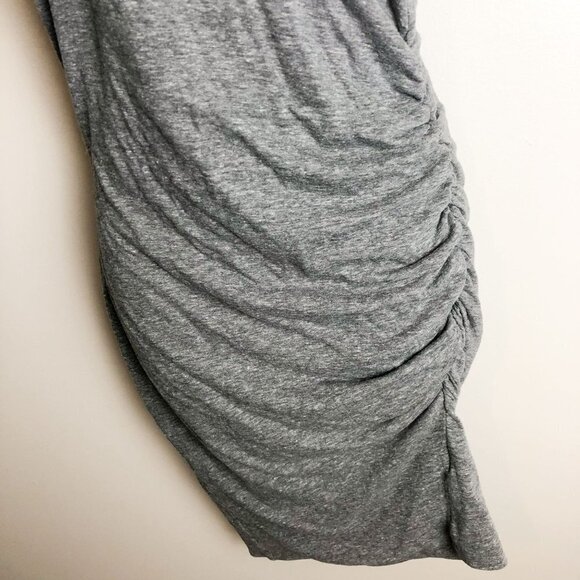Revolve Pam & Gela Gray Ruched Fitted High Neck Midi Dress Medium - Picture 5 of 9
